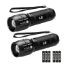Lighting EVER LED Flashlights – High Lumens, Zoomable, Waterproof, Adjustable Brightness, 2-Pack